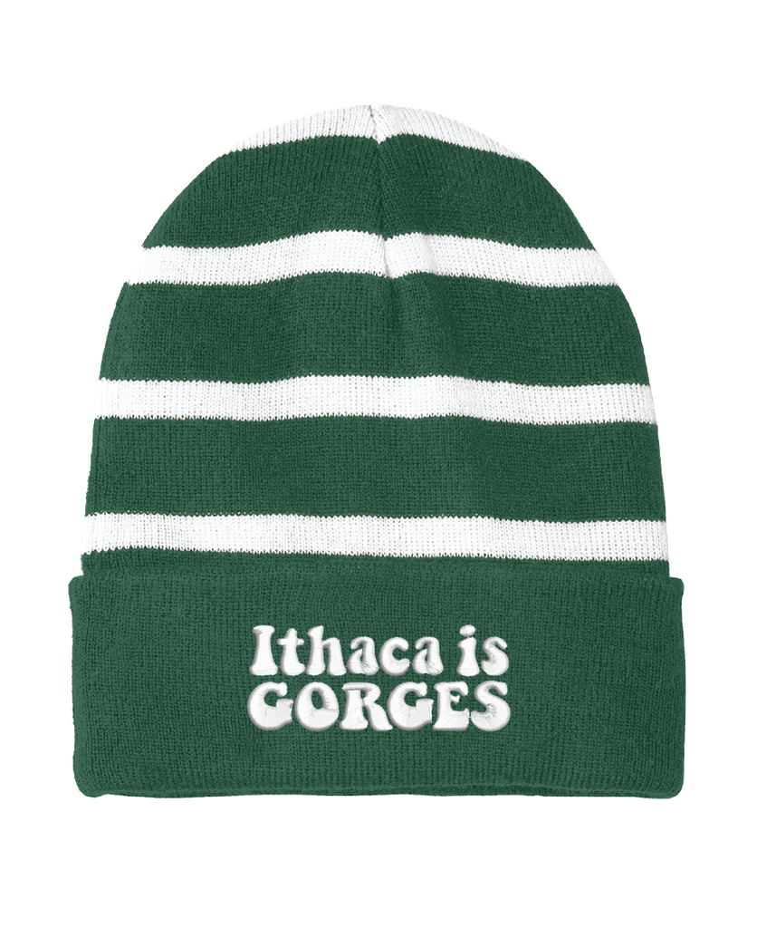 Ithaca is Gorges Beanie - Green and White