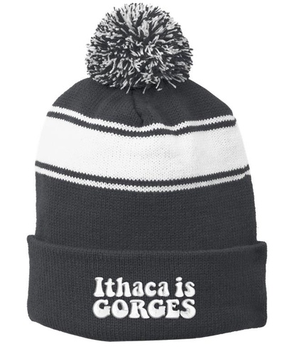 [STC28-Iron Grey/White] Ithaca is Gorges Beanie - Grey and White